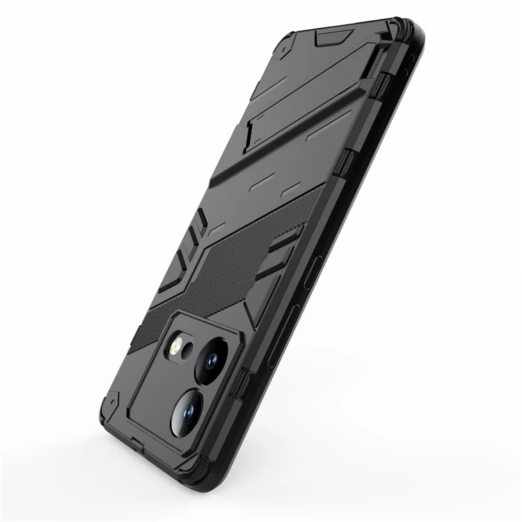 Pour vivo iQOO Neo8 5G Kickstand Phone Case PC + TPU Dual Layer Shockproof Phone Cover - Noir