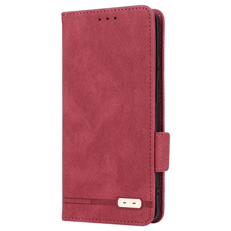 For Motorola Edge 40 5G Leather Wallet Case Hardware Decor Stand Flip Phone Cover - Rose
