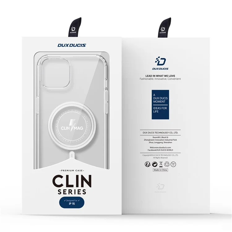 DUX DUCIS Clin Series For iPhone 15 Clear Case Anti-scratch TPU+PC Phone Cover Compatible with MagSafe
