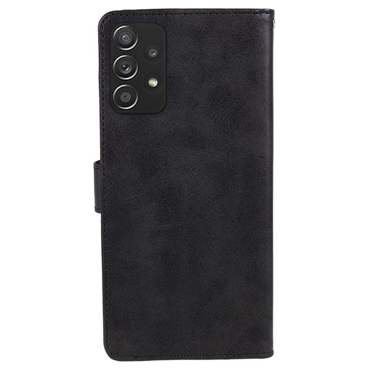 Pour Samsung Galaxy A53 5G Calf Texture Folding Stand Cover Leather Wallet Phone Case - Noir