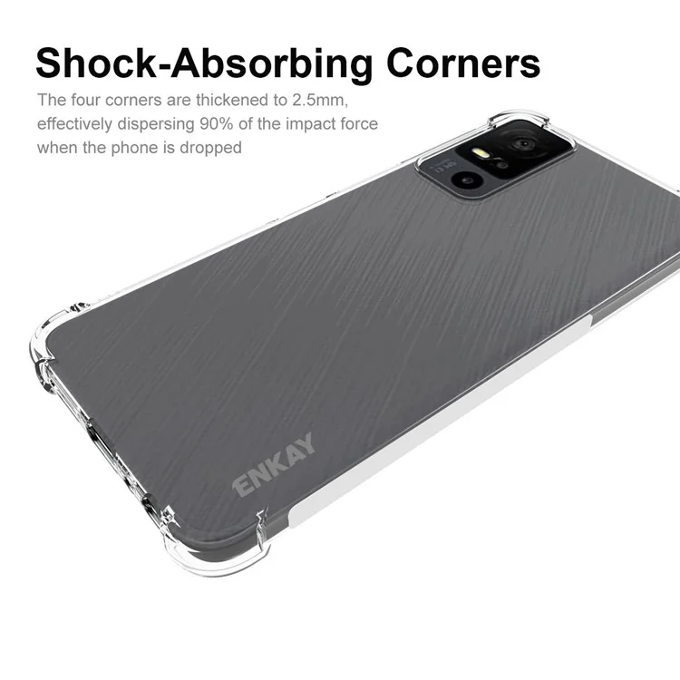 ENKAY HAT PRINCE per custodia per TCL 40 XE Clear Smartphone Angoli rinforzati Anti-scivolo Bordo in TPU