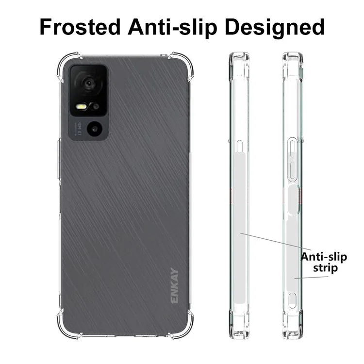 ENKAY HAT PRINCE per custodia per TCL 40 XE Clear Smartphone Angoli rinforzati Anti-scivolo Bordo in TPU