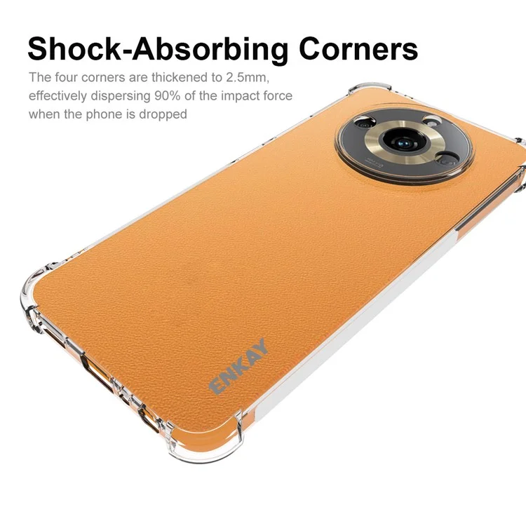 ENKAY HAT PRINCE Clear Smartphone Shell For Realme 11 5G (China) Thickened Corners Anti-slip TPU Case Strip Edge Cover