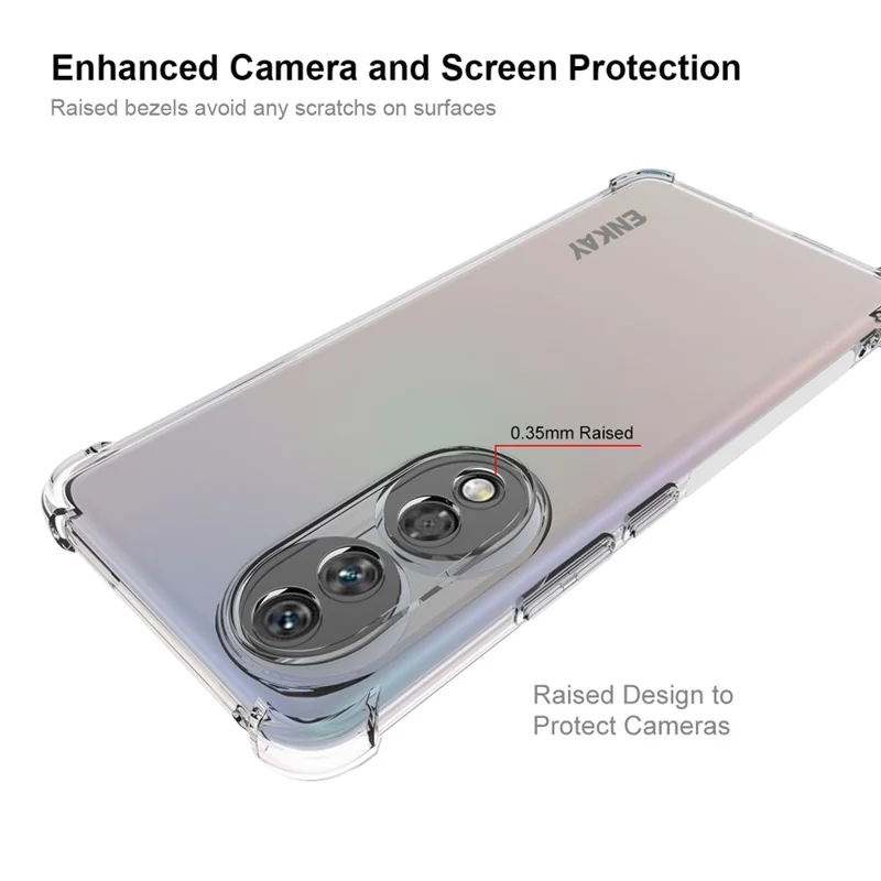 ENKAY HAT PRINCE Für Honor 90 Smartphone Shell Verdickte Ecken Anti-rutsch TPU-Gehäuse Randstreifen Klare Abdeckung