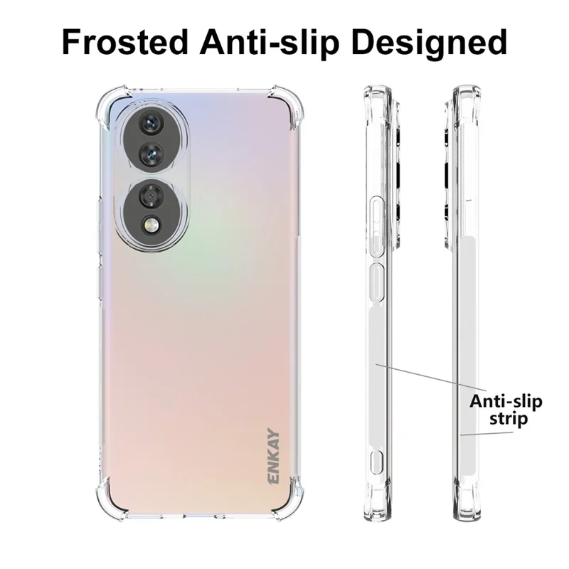 ENKAY HAT PRINCE Für Honor 90 Smartphone Shell Verdickte Ecken Anti-rutsch TPU-Gehäuse Randstreifen Klare Abdeckung