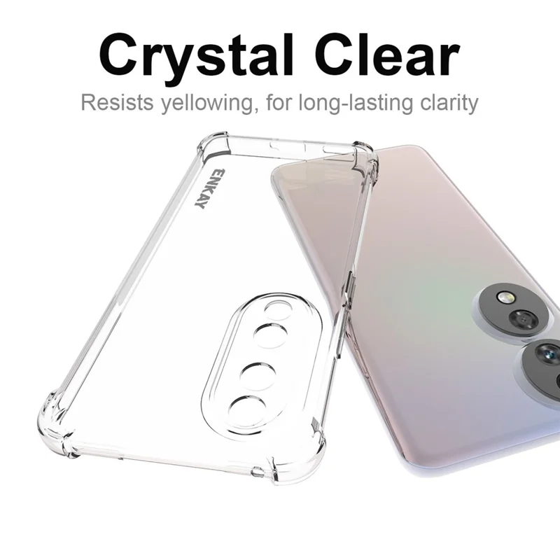 ENKAY HAT PRINCE Für Honor 90 Smartphone Shell Verdickte Ecken Anti-rutsch TPU-Gehäuse Randstreifen Klare Abdeckung