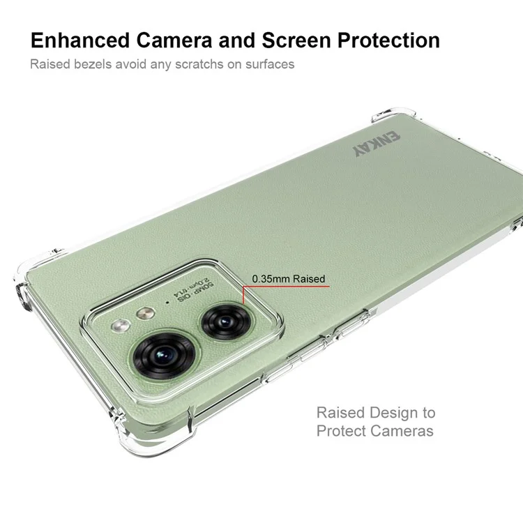 ENKAY HAT PRINCE For Motorola Edge 40 5G Clear Smartphone Cover Thickened Corners Anti-slip Strip Edge TPU Case