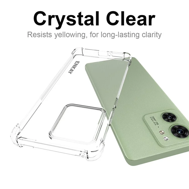 ENKAY HAT PRINCE For Motorola Edge 40 5G Clear Smartphone Cover Thickened Corners Anti-slip Strip Edge TPU Case