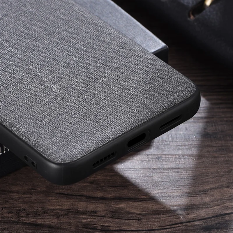 Pour Google Pixel 8 Pro Cloth Texture PC+TPU Phone Cover Anti-fall Cell Phone Case - Gris