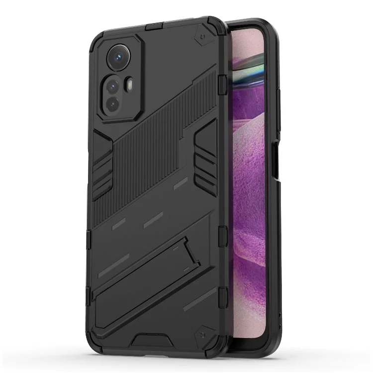 Para Xiaomi Redmi Note 12S 4G Capa de Telefone à Prova de Choques com Suporte - Preta