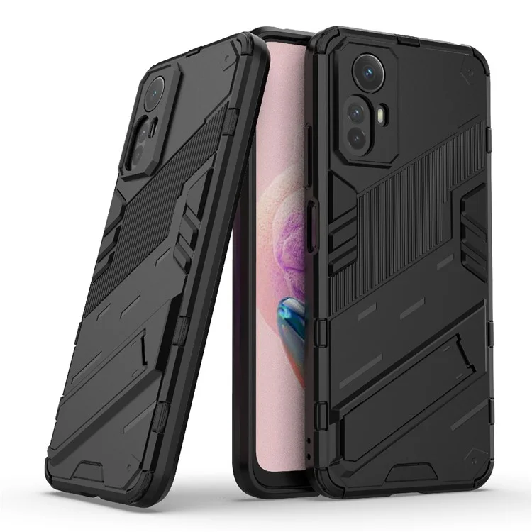 Para Xiaomi Redmi Note 12S 4G Capa de Telefone à Prova de Choques com Suporte - Preta