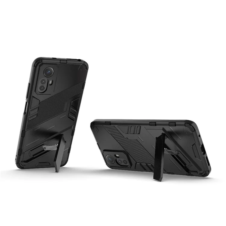 Para Xiaomi Redmi Note 12S 4G Capa de Telefone à Prova de Choques com Suporte - Preta