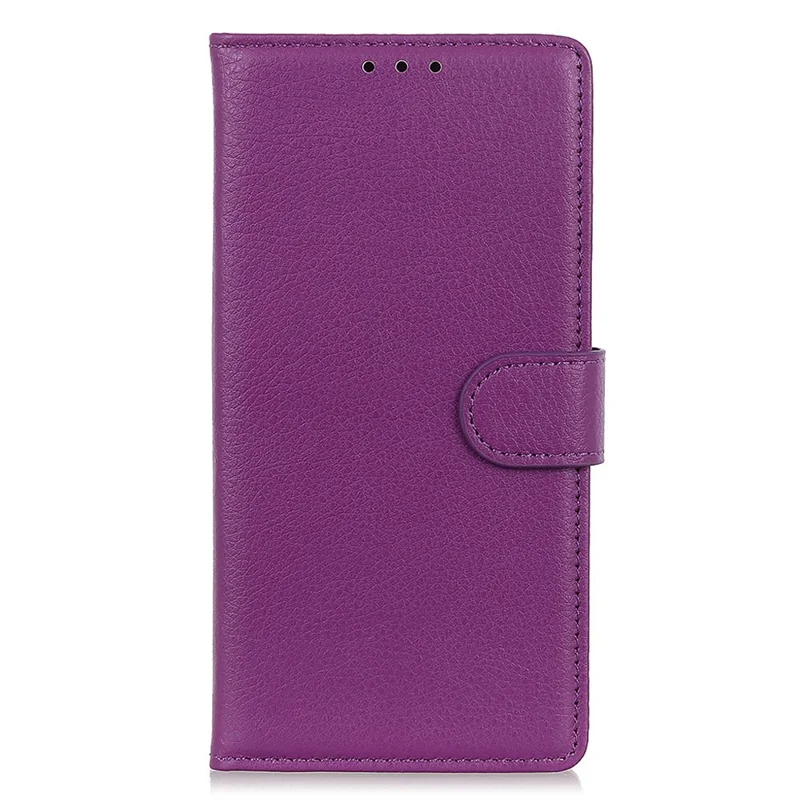 For iPhone 15 Pro PU Leather Full Protection Phone Case Wallet Stand Litchi Texture Cover - Purple