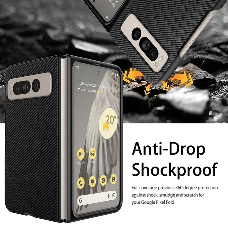 VILI TC Series Phone Case per Google Pixel Fold, Antigraffio Rivestimento in Pelle PU Copertura PC+TPU