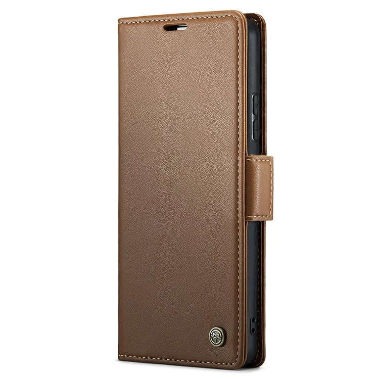 CASEME 023 Series Para Samsung Galaxy A53 5G Funda de Cartera con Bloqueo RFID Textura de Litchi Funda de Pie para Teléfono de Cuero - Marrón 