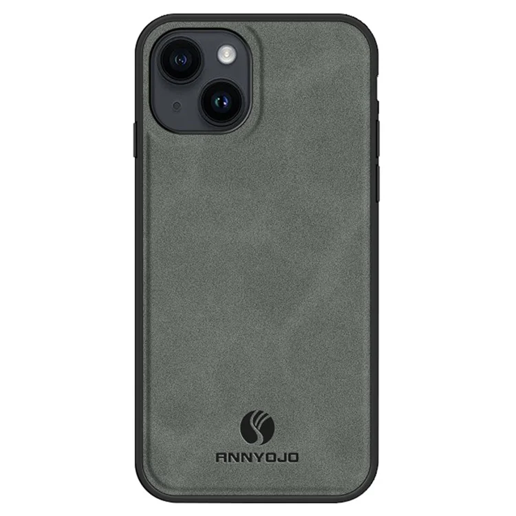 ANNYOJO для iPhone 13 Чехол из ПУ-кожи с покрытием из поликарбоната и термопластичного полиуретана, поддержка магнитного автомобильного держателя - серый