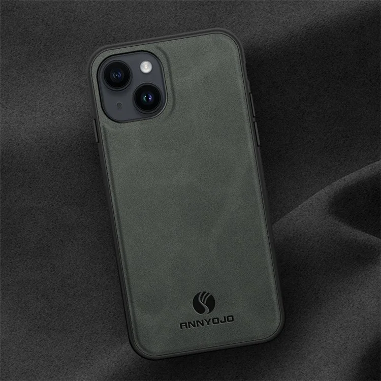 ANNYOJO для iPhone 13 Чехол из ПУ-кожи с покрытием из поликарбоната и термопластичного полиуретана, поддержка магнитного автомобильного держателя - серый