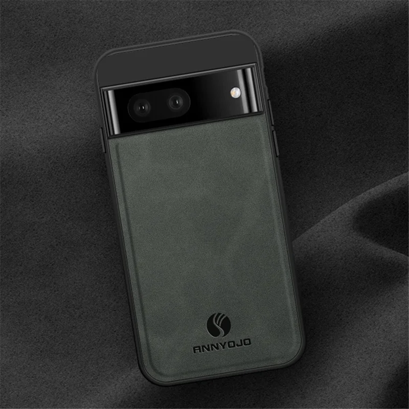 ANNYOJO PU Leather Coated PC+TPU Cover for Google Pixel 7 5G , Phone Case Support Magnetic Car Mount - Black