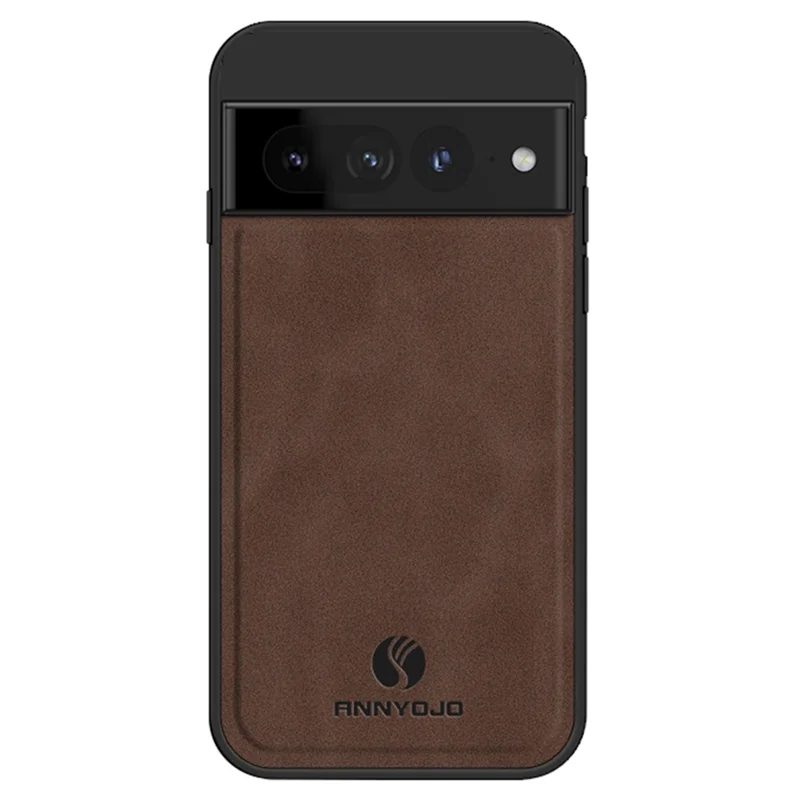 ANNYOJO Capa de proteção à prova de choques para Google Pixel 7 Pro 5G, em couro PU + PC + TPU, com suporte para carro com placa metálica - Coffee