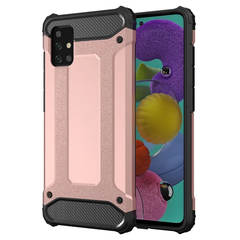 For Samsung Galaxy A51 5G SM-A516 PC+TPU Back Case Scratch Resistant Phone Cover - Rose Gold