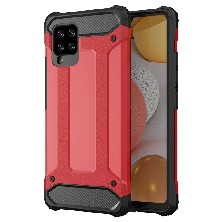 Para Samsung Galaxy A42 5G Scratch Resistant PC+TPU Back Case Mobile Phone Cover - Rojo