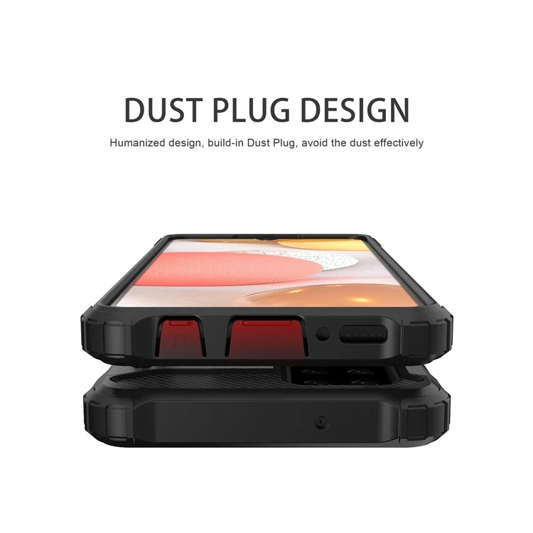 Para Samsung Galaxy A42 5G Scratch Resistant PC+TPU Back Case Mobile Phone Cover - Rojo