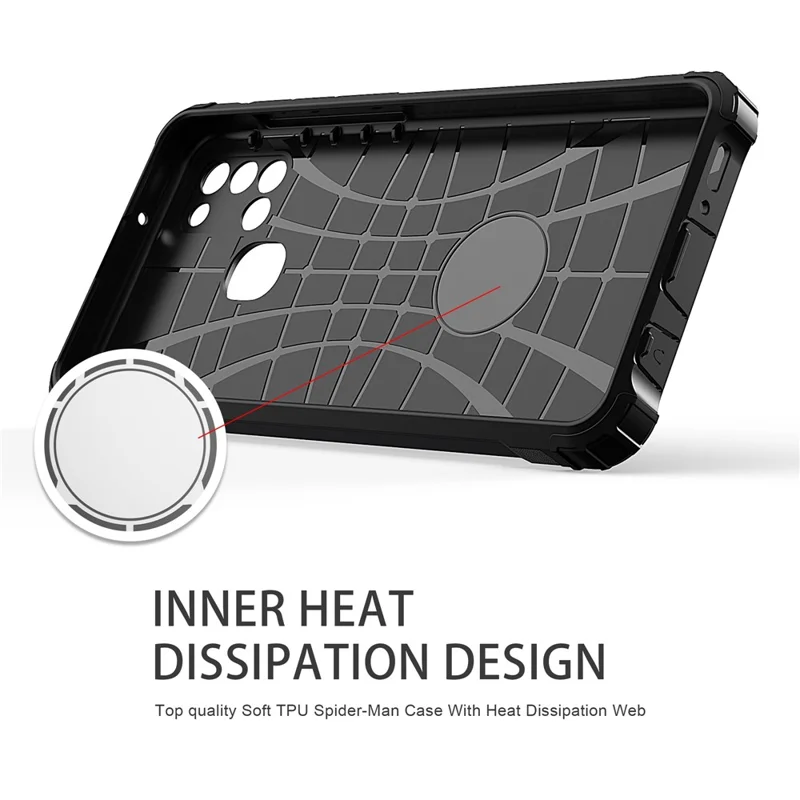 Mobile Phone Cover for Samsung Galaxy A21s Drop Protection PC+TPU Back Case - Silver