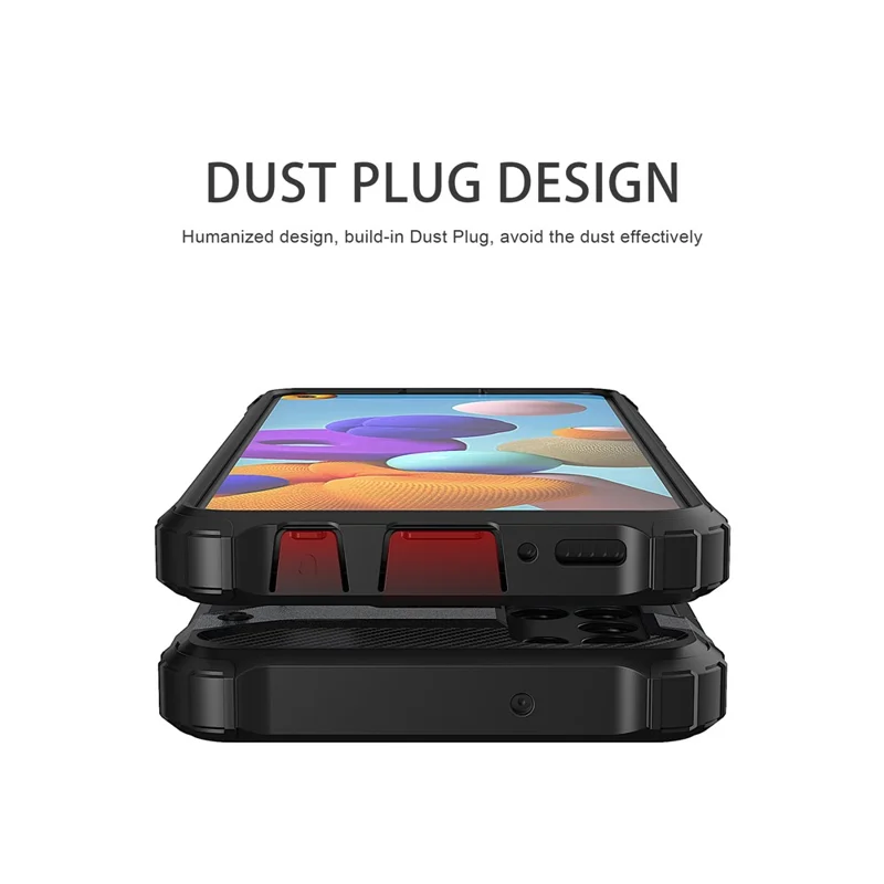 Mobile Phone Cover for Samsung Galaxy A21s Drop Protection PC+TPU Back Case - Silver