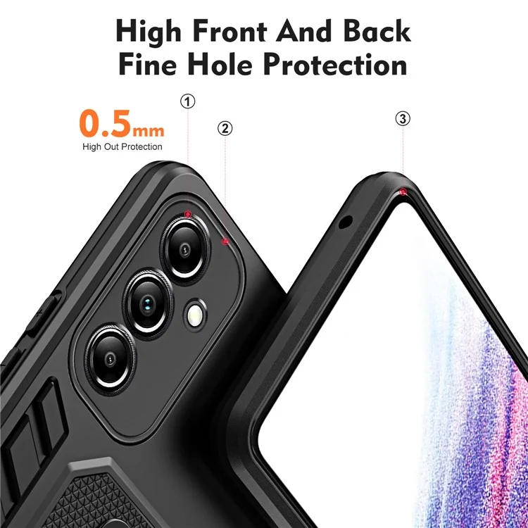 Für Samsung Galaxy M54 5G / F54 5G Handyhülle Silikon-Ring-Strap TPU+PC Backcover mit Metallständer - Schwarz