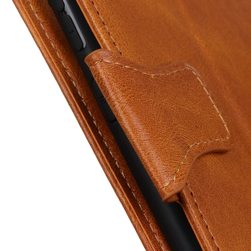 Voor Nokia XR21 PU Leren Flip Folio Hoes Crazy Horse Structuur Portemonnee Stand Telefoonhoes - Bruin