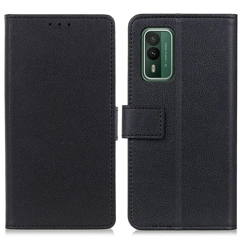 Voor Nokia XR21 PU Leren Portemonnee Hoesje Stootvast TPU Binnenbehuizing Steun Flip Cover - Zwart