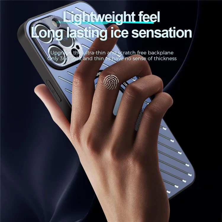 R-just RJ57 Para Iphone 12 Pro Max Disipación de Calor Hollow Metal+TPU Case de Teléfono Compatible Con Magsafe - Plata