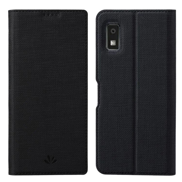 VILI DMX Series PU Кожаный Чехол для Sharp Aquos Wish3, Слоты для Карт, Защитный Чехол для Телефона - Черный