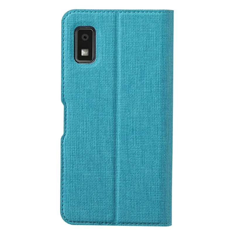 VILI DMX Series PU Leather Phone Case for Sharp Aquos Wish3  , Card Slots Stand Protective Phone Cover - Blue