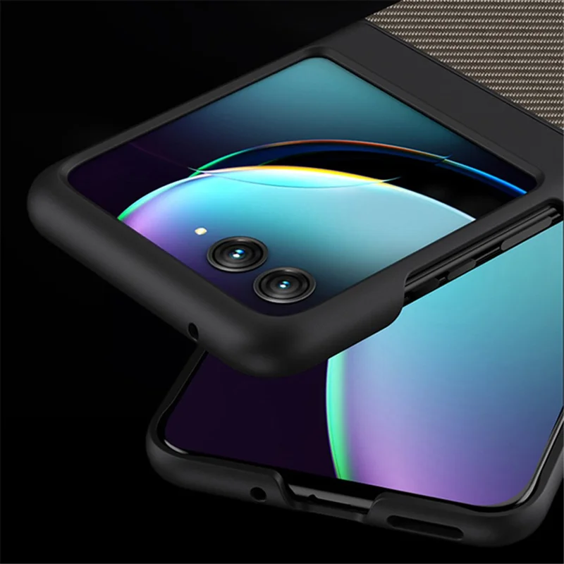 Per Motorola Razr 40 Ultra 5G Custodia Antiurto per Telefono in Fibra di Carbonio - Nero