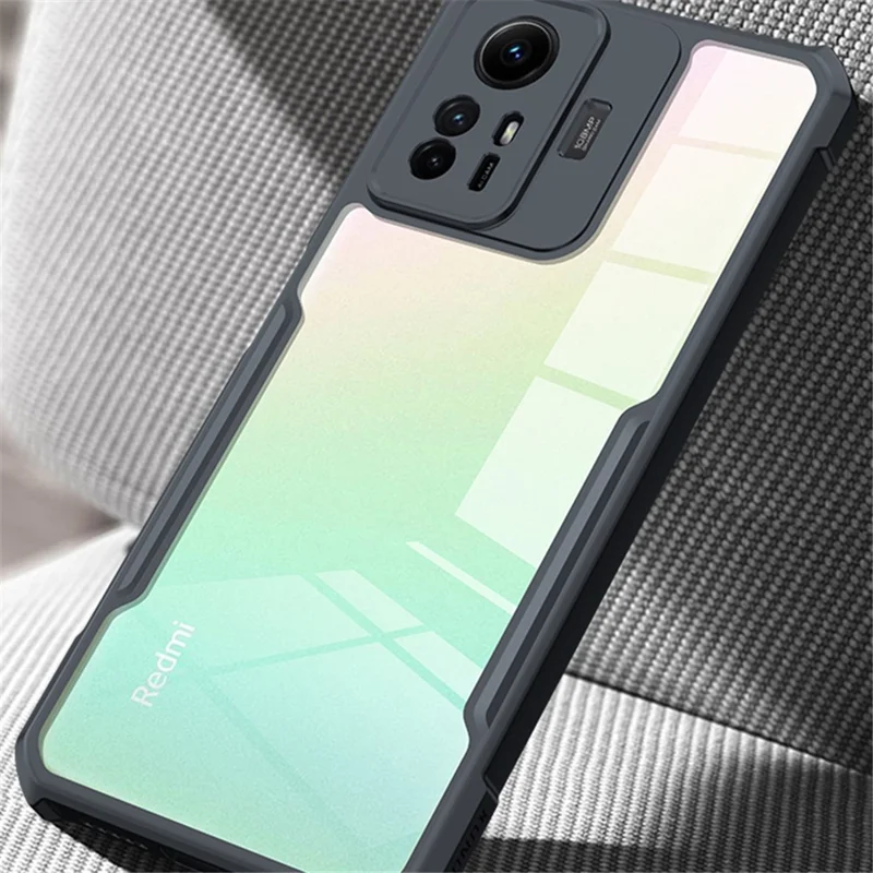 XUNDD Per Xiaomi Redmi Note 12S 4G Custodia Antigraffio Cover Trasparente Acrilica+TPU - Nero