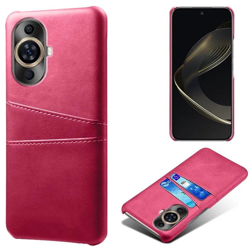 For Huawei nova 11 / nova 12s 4G / nova 12 Lite 4G Dual Card Slots Phone Case Anti-Scratch PU Leather+PC Anti-scratch Phone Cover - Rose