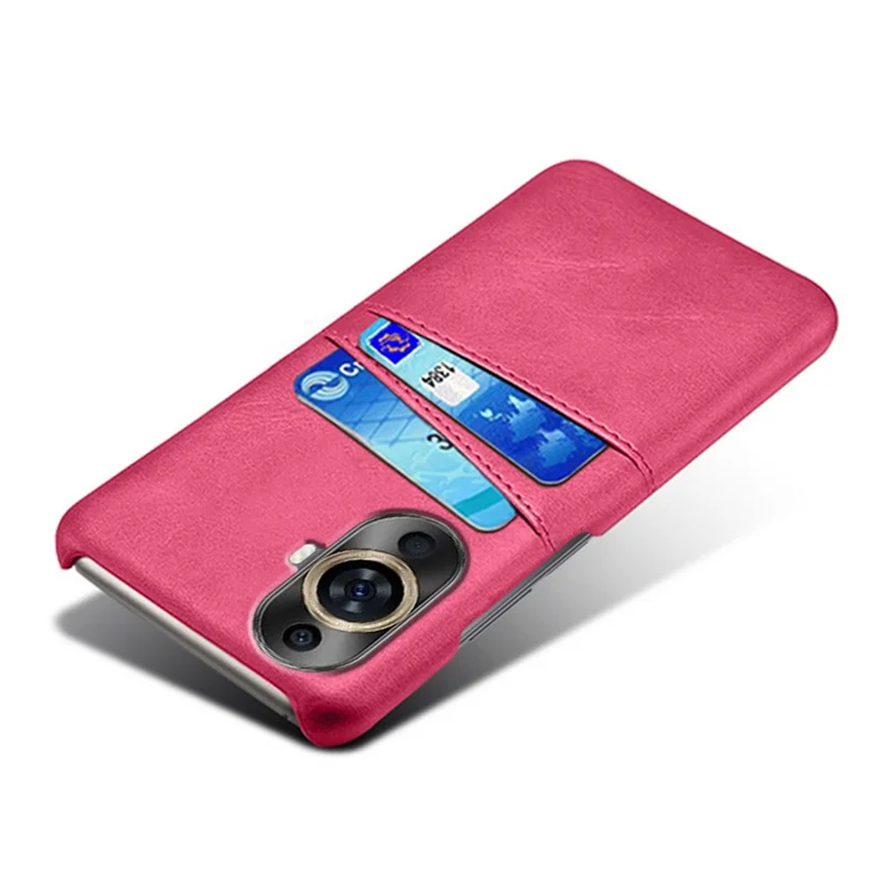 For Huawei nova 11 / nova 12s 4G / nova 12 Lite 4G Dual Card Slots Phone Case Anti-Scratch PU Leather+PC Anti-scratch Phone Cover - Rose