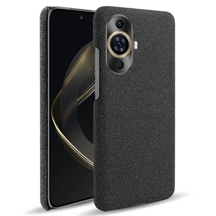 For Huawei nova 11 / nova 12s 4G / nova 12 Lite 4G Drop-proof Mobile Phone Case Cloth+Hard PC Phone Protective Cover - Black