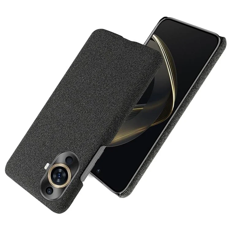 For Huawei nova 11 / nova 12s 4G / nova 12 Lite 4G Drop-proof Mobile Phone Case Cloth+Hard PC Phone Protective Cover - Black