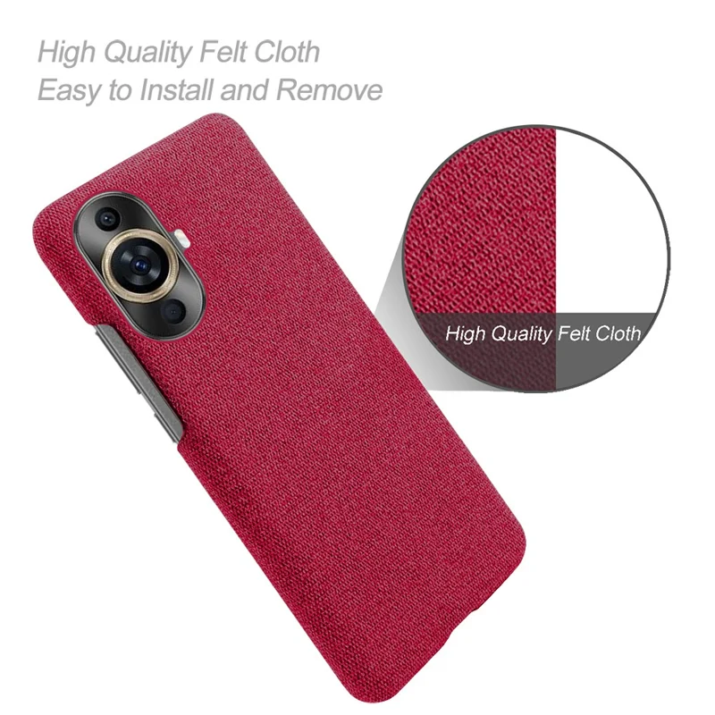 For Huawei nova 11 / nova 12s 4G / nova 12 Lite 4G Drop-proof Mobile Phone Case Cloth+Hard PC Phone Protective Cover - Red