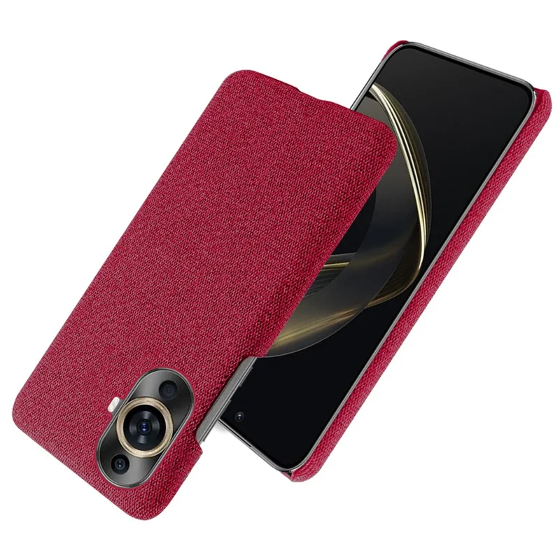 For Huawei nova 11 / nova 12s 4G / nova 12 Lite 4G Drop-proof Mobile Phone Case Cloth+Hard PC Phone Protective Cover - Red