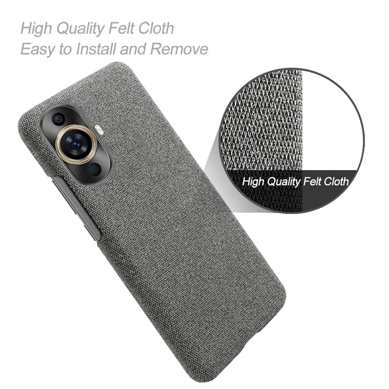 For Huawei nova 11 / nova 12s 4G / nova 12 Lite 4G Drop-proof Mobile Phone Case Cloth+Hard PC Phone Protective Cover - Grey