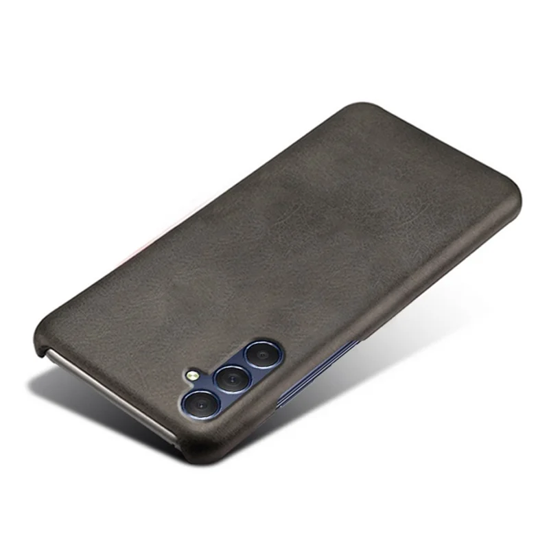 For Samsung Galaxy M54 5G / F54 5G Calf Texture Phone Case Shockproof PU Leather+PC Smartphone Cover - Black