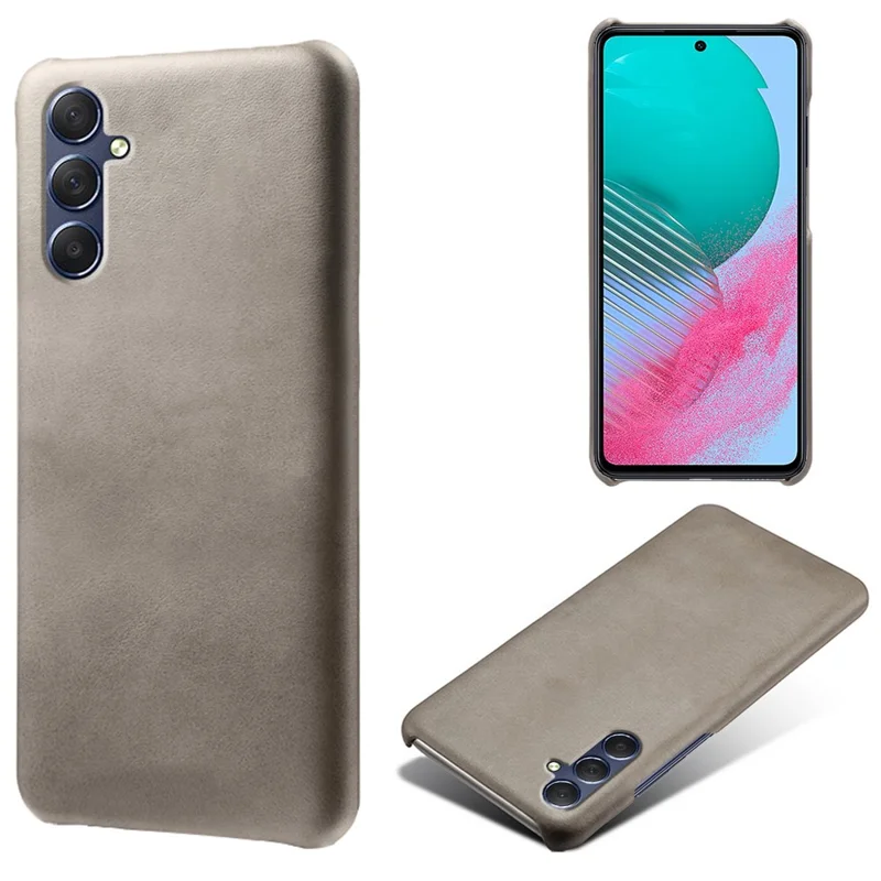 Para Samsung Galaxy M54 5G / F54 5G Calf Texture Phone Case Funda de teléfono con textura de piel de becerro resistente a los golpes de PU Leather+PC - Gris