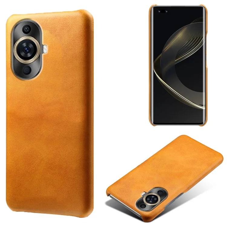 For Huawei nova 11 Pro / nova 11 Ultra Anti-Scratch PU Leather+PC Phone Cover Calf Texture Cell Phone Case - Orange