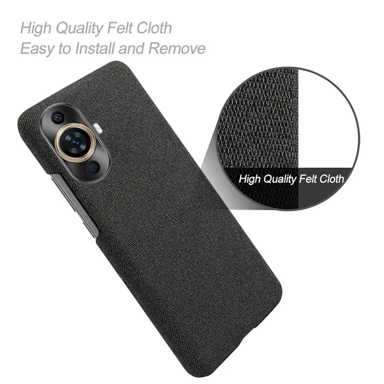 Para Huawei nova 11 Pro / nova 11 Ultra Capa de Telefone de Pano+PC Rígido Anti-Riscos - Preto