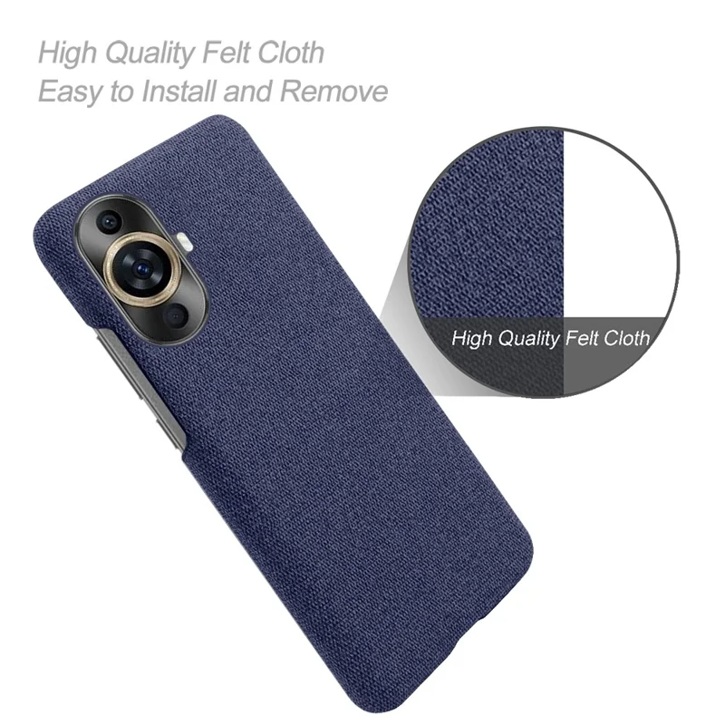 For Huawei nova 11 Pro / nova 11 Ultra Cloth+Hard PC Phone Case Anti-scratch Cell Phone Cover - Blue