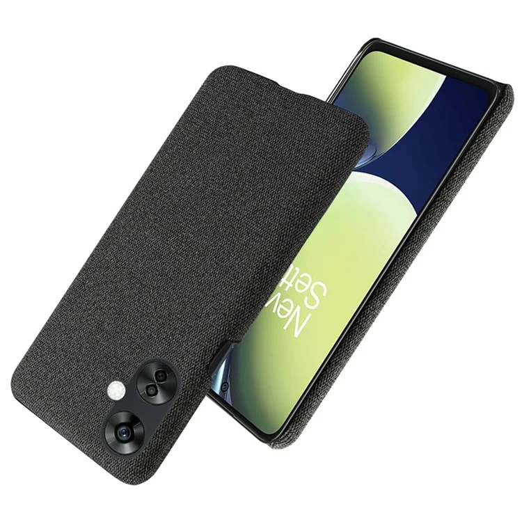 For OnePlus Nord CE3 5G / CE 3 Lite 5G / Nord N30 5G Shockproof Non-Slip Case Cloth+Hard PC Protective Phone Cover - Black