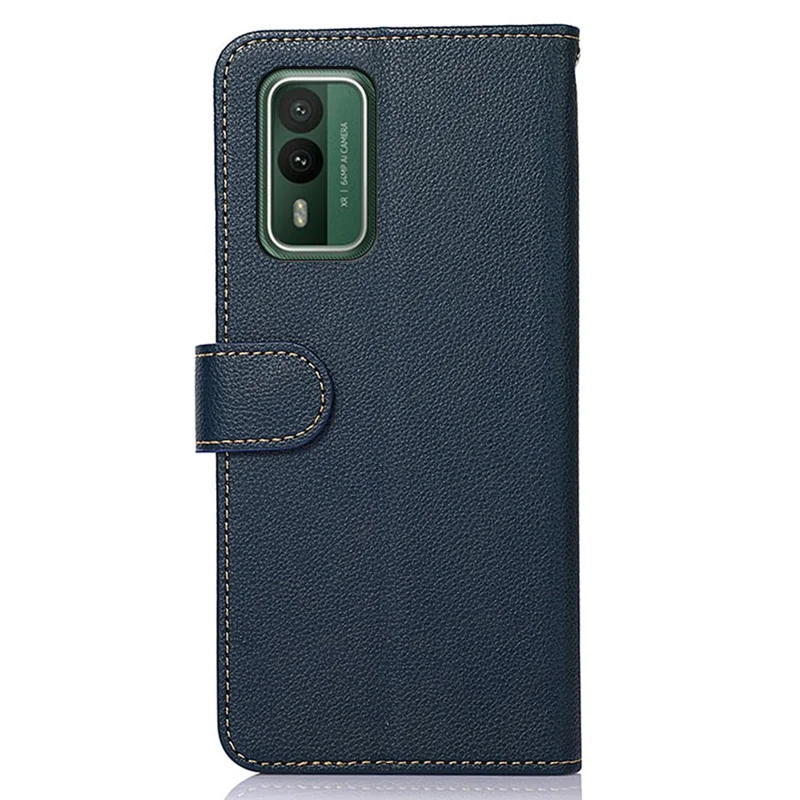 KHAZNEH For Nokia XR21 Anti-Scratch RFID Blocking Case Litchi Texture Stand Wallet PU Leather Phone Cover - Blue